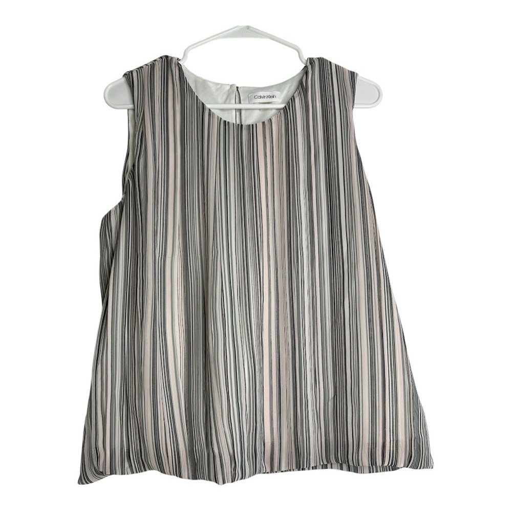 Graceful and stylishCalvin Klein Women's Striped Tank Top Black, White, and Pink